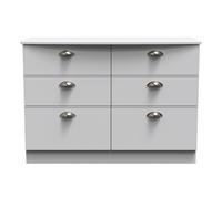 Ready Assembled 2 U Albert 6 Drawer Wide Chest (Ready Assembled) in Grey Ready Assembled 2 U Grey