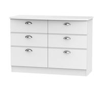 Ready Assembled 2 U Albert 6 Drawer Wide Chest (Ready Assembled) in White Ready Assembled 2 U White
