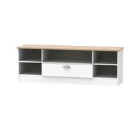 Ready Assembled 2 U Albert Wide 1 Drawer TV & Media Unit (Ready Assembled) in White Ready Assembled 2 U White