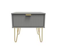 Ready Assembled 2 U Bexley 1 Drawer Bedside (Ready Assembled) in Dark Grey | Size: Small Ready Assembled 2 U Dark Grey Small