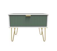 Ready Assembled 2 U Bexley 1 Drawer Wide Side Table (Ready Assembled) in Green Ready Assembled 2 U Green