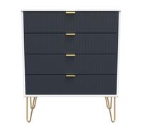 Ready Assembled 2 U Bexley 4 Drawer Chest (Ready Assembled) in Dark Blue Ready Assembled 2 U Dark Blue