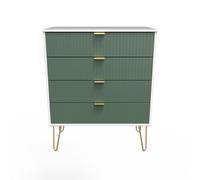 Ready Assembled 2 U Bexley 4 Drawer Chest (Ready Assembled) in Green Ready Assembled 2 U Green