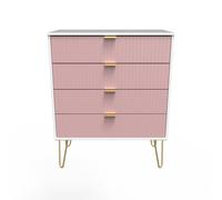 Ready Assembled 2 U Bexley 4 Drawer Chest (Ready Assembled) in Pink Ready Assembled 2 U Pink