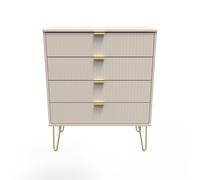 Ready Assembled 2 U Bexley 4 Drawer Chest (Ready Assembled) in Taupe Ready Assembled 2 U Taupe