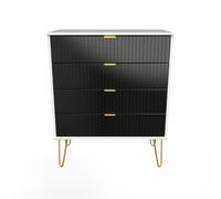 Ready Assembled 2 U Bexley 4 Drawer Chest (Ready Assembled) in True Black Ready Assembled 2 U True Black