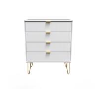 Ready Assembled 2 U Bexley 4 Drawer Chest (Ready Assembled) in White | Size: Medium Ready Assembled 2 U White Medium