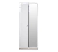 Ready Assembled 2 U Broadway 2 Door Mirror Wardrobe with Sensor light(Ready Assembled) in White Ready Assembled 2 U White