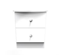 Ready Assembled 2 U Broadway 2 Drawer Bedside Cab(Ready Assembled) in White Ready Assembled 2 U White