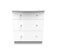 Ready Assembled 2 U Broadway 3 Drawer Deep Chest with LED lights (Ready Assembled) in White Ready Assembled 2 U White