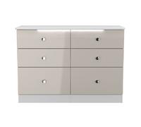 Ready Assembled 2 U Broadway 6 Drawer Wide Chest (Ready Assembled) in Taupe Ready Assembled 2 U Taupe