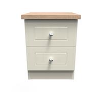 Ready Assembled 2 U Cambridge 2 Drawer Bedside Cabinet (Ready Assembled) in Cream Ready Assembled 2 U Cream
