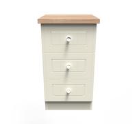 Ready Assembled 2 U Cambridge 3 Drawer Bedside Cabinet (Ready Assembled) in Cream Ready Assembled 2 U Cream