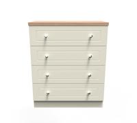 Ready Assembled 2 U Cambridge 4 Drawer Chest (Ready Assembled) in Cream Ready Assembled 2 U Cream