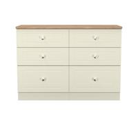 Ready Assembled 2 U Cambridge 6 Drawer Wide Chest (Ready Assembled) in Cream Ready Assembled 2 U Cream