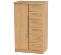 Ready Assembled 2 U Carlton 1 Door 5 Drawer Childrens Wardrobe (Ready Assembled) in Natural Ready Assembled 2 U Natural