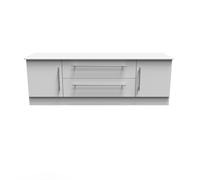 Ready Assembled 2 U Carlton 2 Door 2 Drawer Superwide TV Unit (Ready Assembled) in Grey | Size: Large Ready Assembled 2 U Grey Large