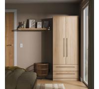 Ready Assembled 2 U Carlton 2 Door 2 Drawer Wardrobe (Ready Assembled) in Light Oak | Size: Large Ready Assembled 2 U Light Oak Large