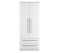 Ready Assembled 2 U Carlton 2 Door 2 Drawer Wardrobe (Ready Assembled) in White | Size: Large Ready Assembled 2 U White Large