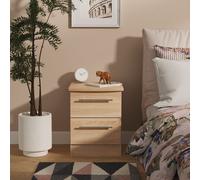 Ready Assembled 2 U Carlton 2 Drawer Bedside Cabinet (Ready Assembled) in Light Oak | Size: Small Ready Assembled 2 U Light Oak Small