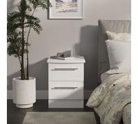 Ready Assembled 2 U Carlton 2 Drawer Bedside Cabinet (Ready Assembled) in White | Size: Small Ready Assembled 2 U White Small