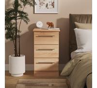 Ready Assembled 2 U Carlton 3 Drawer Bedside Cabinet (Ready Assembled) in Light Oak | Size: Small Ready Assembled 2 U Light Oak Small
