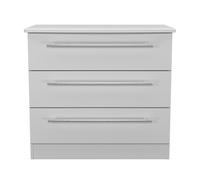 Welcome Furniture Ready Assembled Edina 3 Drawer Chest - Grey Matt, Grey