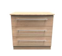 Ready Assembled 2 U Carlton 3 Drawer Chest (Ready Assembled) in Light Oak | Size: Medium Ready Assembled 2 U Light Oak Medium