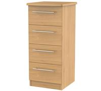 Ready Assembled 2 U Carlton 4 Drawer Tall Bedside (Ready Assembled) in Natural Ready Assembled 2 U Natural