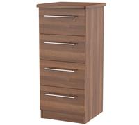 Ready Assembled 2 U Carlton 4 Drawer Tall Bedside (Ready Assembled) in Walnut Ready Assembled 2 U Walnut
