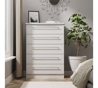 Ready Assembled 2 U Carlton 5 Drawer Chest (Ready Assembled) in Grey | Size: Large Ready Assembled 2 U Grey Large