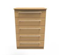 Ready Assembled 2 U Carlton 5 Drawer Chest (Ready Assembled) in Natural | Size: Large Ready Assembled 2 U Natural Large