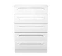 Ready Assembled 2 U Carlton 5 Drawer Chest (Ready Assembled) in White | Size: Large Ready Assembled 2 U White Large