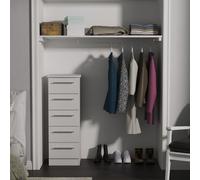 Ready Assembled 2 U Carlton 5 Drawer Tallboy (Ready Assembled) in Grey | Size: Medium Ready Assembled 2 U Grey Medium