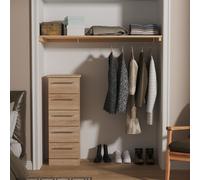 Ready Assembled 2 U Carlton 5 Drawer Tallboy (Ready Assembled) in Light Oak | Size: Medium Ready Assembled 2 U Light Oak Medium