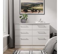 Ready Assembled 2 U Carlton 6 Drawer Wide Chest (Ready Assembled) in Grey | Size: Large Ready Assembled 2 U Grey Large