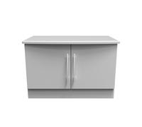 Ready Assembled 2 U Carlton Compact 2 Door TV & Media Unit (Ready Assembled) in Grey | Size: Medium Ready Assembled 2 U Grey Medium