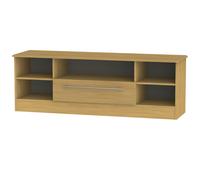 Ready Assembled 2 U Carlton Wide 1 Drawer TV & Media Unit (Ready Assembled) in Natural | Size: Large Ready Assembled 2 U Natural Large