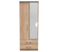 Ready Assembled 2 U Cornwall 2 Door 2 Drawer Mirror Wardrobe (Ready Assembled) in Light Oak Ready Assembled 2 U Light Oak