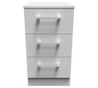 Ready Assembled 2 U Cornwall 3 Drawer Bedside Cabinet (Ready Assembled) in Light Grey Ready Assembled 2 U Light Grey
