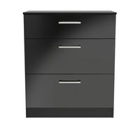 Ready Assembled 2 U Cornwall 3 Drawer Deep Chest (Ready Assembled) in Black Ready Assembled 2 U Black
