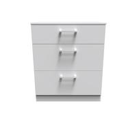 Crowndale Devon 3 Drawer Grey Matt Deep Chest of Drawers - Wilko