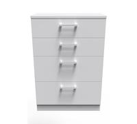 Ready Assembled 2 U Cornwall 4 Drawer Deep Chest (Ready Assembled) in Light Grey Ready Assembled 2 U Light Grey