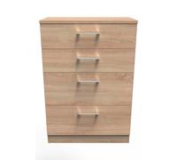 Ready Assembled 2 U Cornwall 4 Drawer Deep Chest (Ready Assembled) in Light Oak Ready Assembled 2 U Light Oak