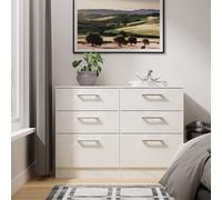 Ready Assembled 2 U Cornwall 6 Drawer Wide Chest (Ready Assembled) in Off-White Ready Assembled 2 U Off-White