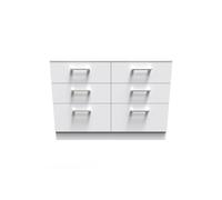 Ready Assembled 2 U Cornwall 6 Drawer Wide Chest (Ready Assembled) in White Ready Assembled 2 U White