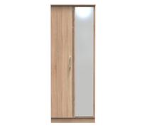 Ready Assembled 2 U Cornwall Tall 2 Door Mirrored Wardrobe (Ready Assembled) in Light Oak Ready Assembled 2 U Light Oak