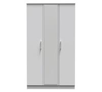 Cornwall Tall Triple Mirrored Wardrobe In Grey Matt (Ready Assembled)
