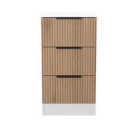 Ready Assembled 2 U Crete 3 Drawer Bedside (Ready Assembled) in White | Size: Small Ready Assembled 2 U White Small