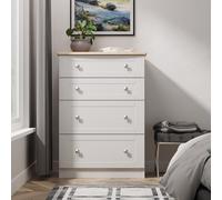 Ready Assembled 2 U Cumbria 4 Drawer Deep Chest (Ready Assembled) in Mid Grey | Size: Medium Ready Assembled 2 U Mid Grey Medium